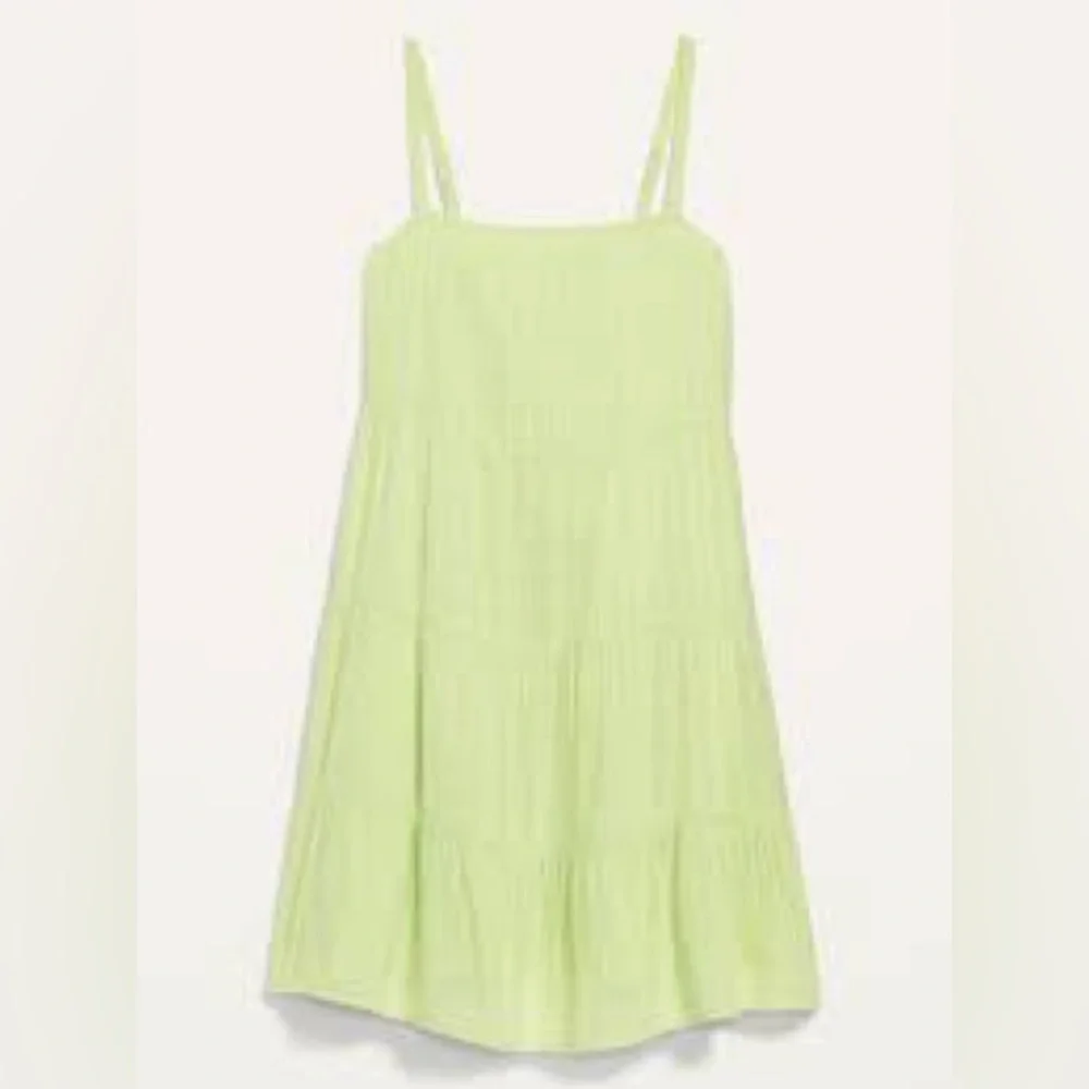 Old Navy Sleeveless Tiered Dobby Swing Dress – Women’s Medium – Light Green